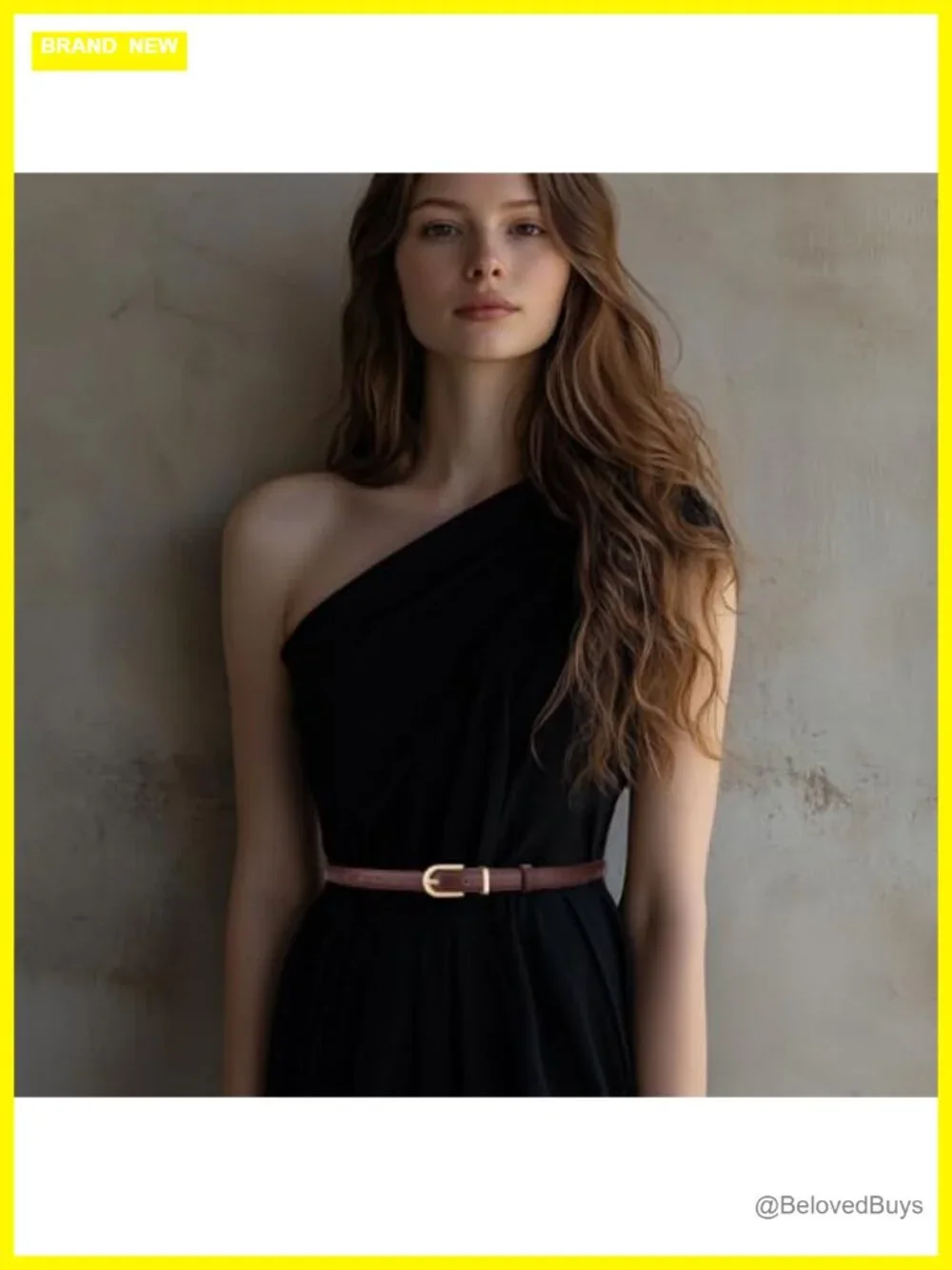 2 Pack Skinny Belts for Women with Gold Buckle Faux Leather